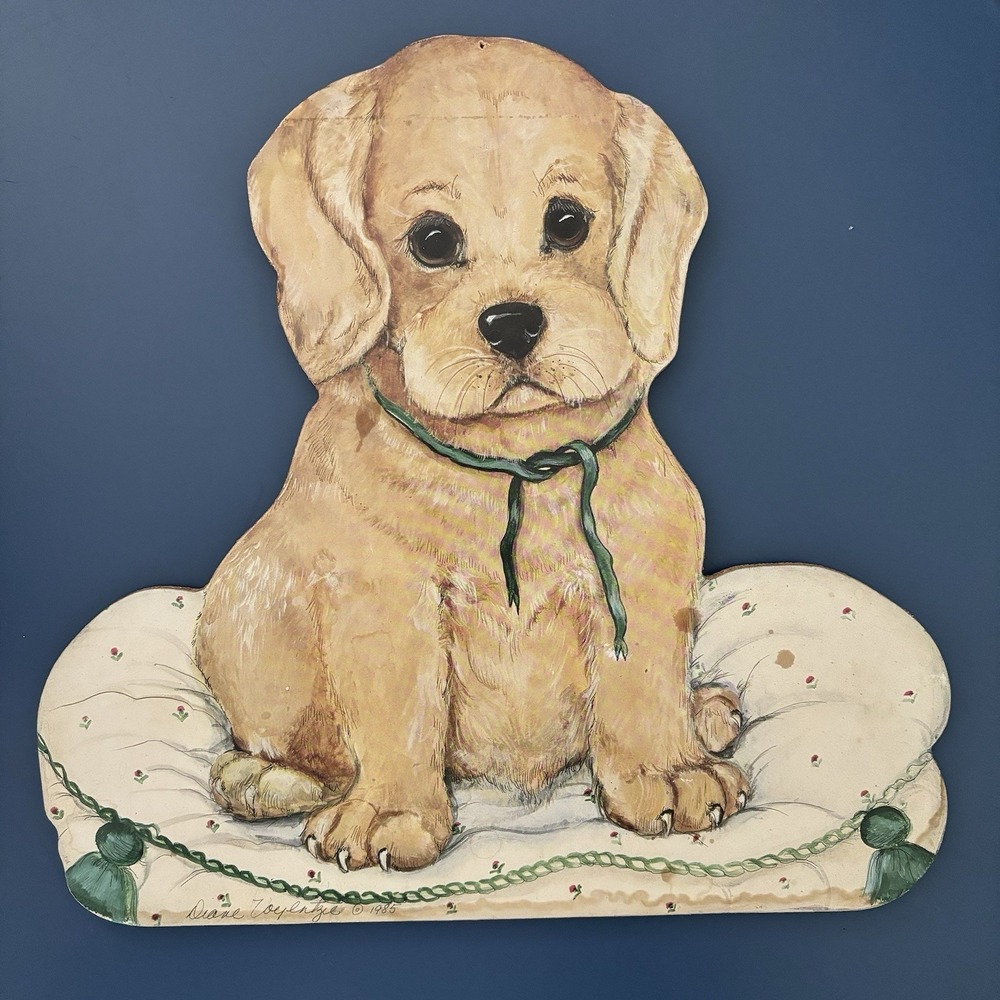 Vintage Dummy Board Labrador Puppy Dog Stupell‎ Cutout 80s Home Decor Grannycore